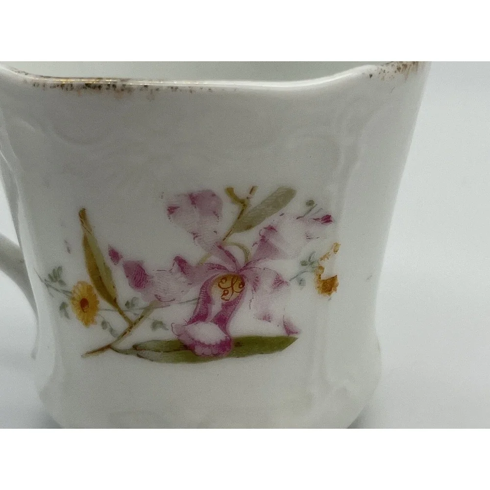 Antique Carl‎ Tielsch TC Demitasse Porcelain Teacup Floral Gold Germany 2-1/2